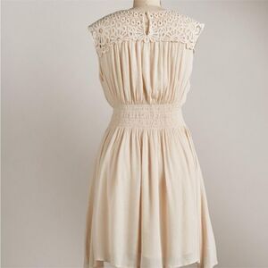 Sundance Gracefully Lovely Dress Cream Eyelet Sleeveless Rayon Stretch Size S